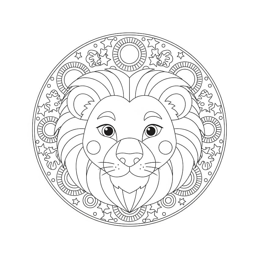 Mandalas Lion 17